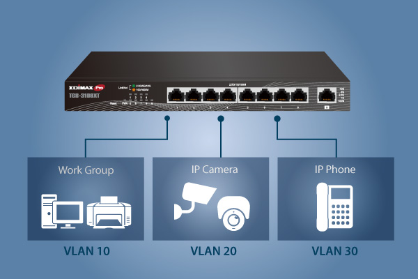 EDIMAX TGS-3109XT 9-Port 2.5 and 10 Gigabit web smart switch with with VLAN support
