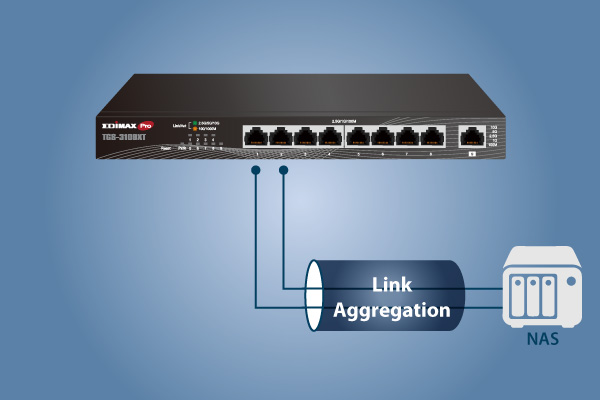 EDIMAX TGS-3109XT 9-Port 2.5 and 10 Gigabit web smart switch with link aggregation