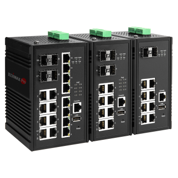 Edimax Pro Robust Industrial Managed Switch, Gigabit, PoE, Durable, Reliable, Smart City, Smart Factory, IIoT, Industrial 4.0, Harsh Environment 