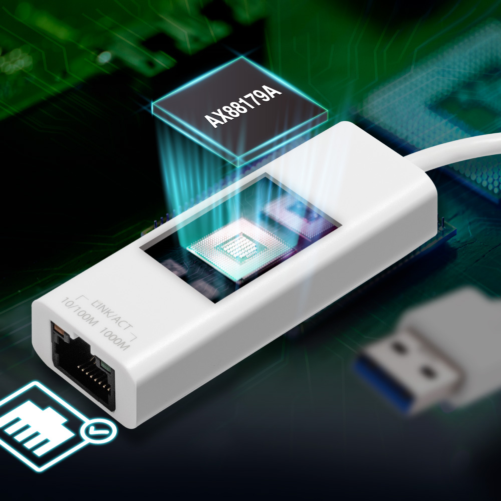 Adaptateur USB Type-C vers RJ45 + Hub USB 3.0 Edimax EU-4308