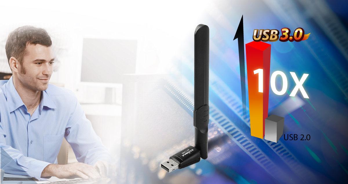 AC1200 雙頻長距離USB 3.0無線網路卡- EDIMAX