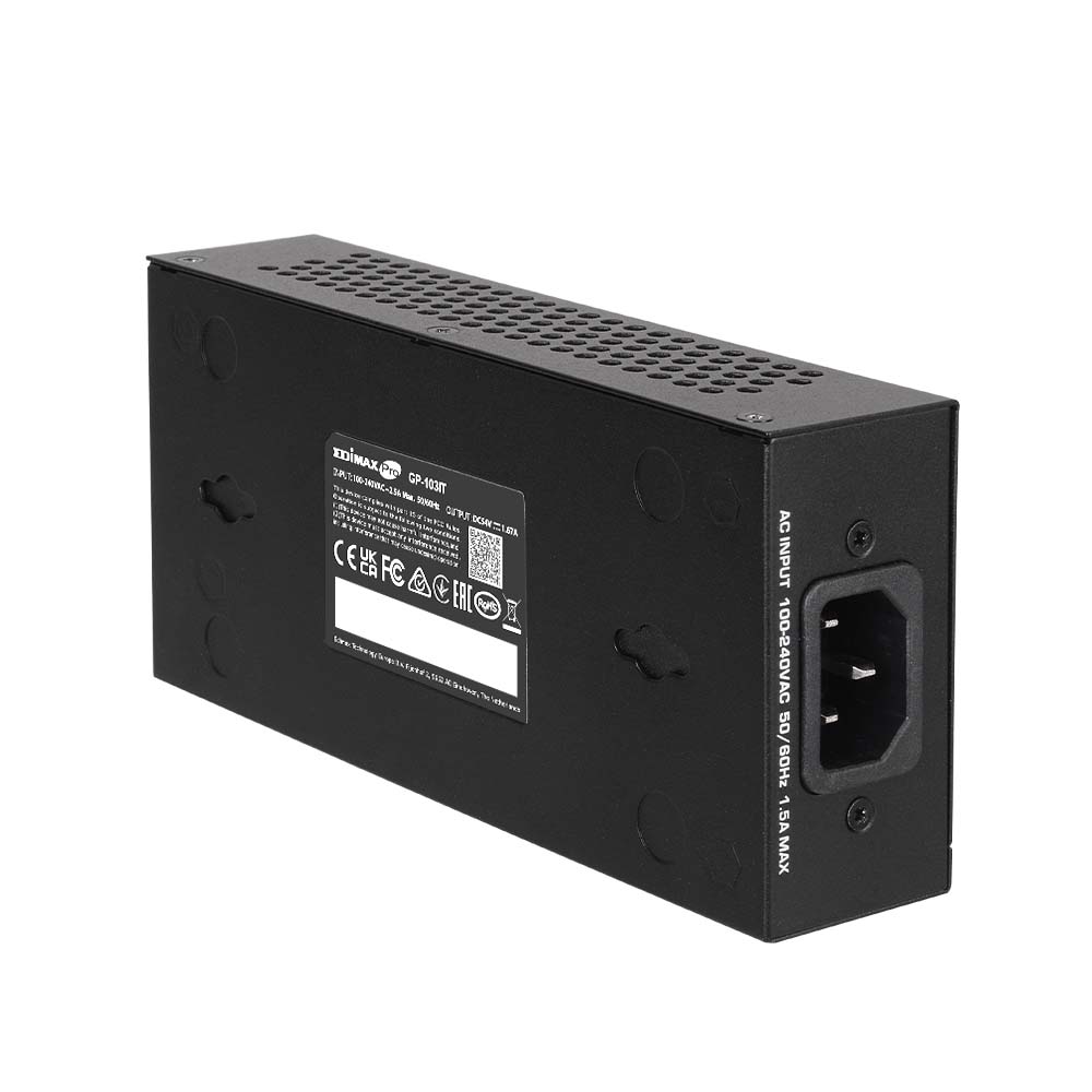 PoE Injector 1 Port Fast Ethernet 1x 10/100BaseTX (RJ45) Black New
